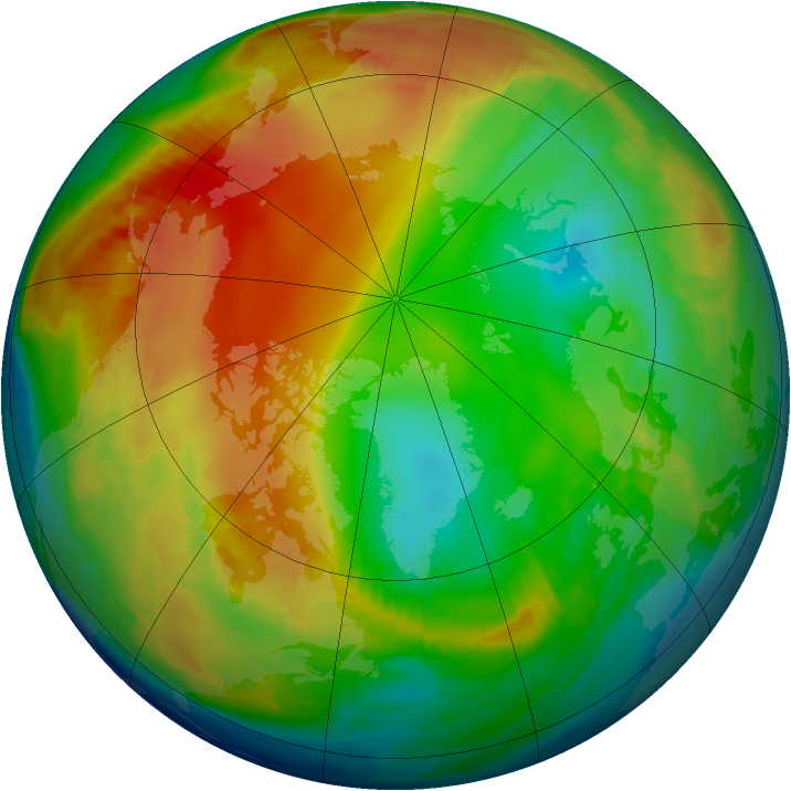 Arctic ozone map for 17 January 1998